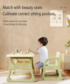 Alternative view of JSAITOYS Bpa Free Ergonomic Plastic Children Tables Learning Kids Study Table And Chair Set