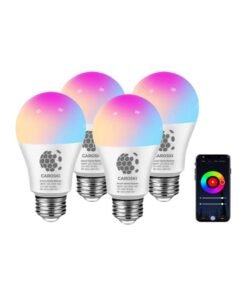 CAROSKI WIFI Smart Bulb - 9W Smart Wi-Fi Light Bulb Pack of 4 - LED home light bulb Compatible with Alexa - Echo - Google Home Assistant - Have Multi Colors