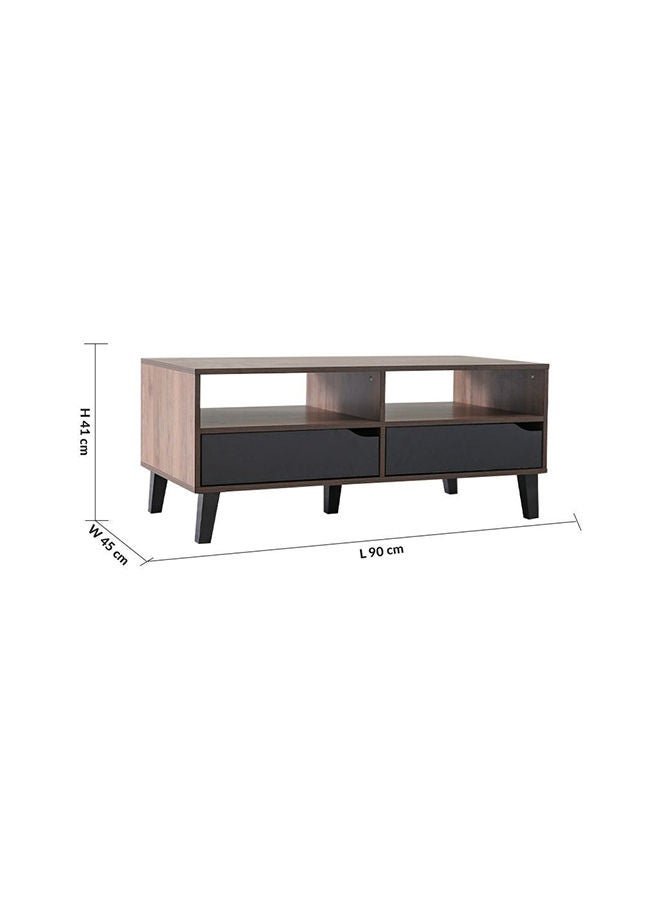 DANUBE HOME Jilly 2 Drawer Coffee Table Multifunctional Living Room Desk Space Saving Center Table Modern Design Furniture For Home Living Room L 110 x W 55 x H 47 cm Columbia/Black - Image 4