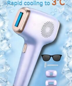 MOONSITI IPL Hair Removal Device 3℃ Ice Cooling Laser Hair Removal Levels, Home Laser Device with Red Light Skin Rejuvenation Function 350000 Flashes 9 Level Painless Long Lasting Hair Remover Forfacial, Bikini, Body