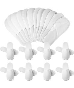Sassyvilla disposable slipper bathroom slippers for hotel spa clinic home use and throw washroom slipper for guest White Terry Towel anti slip Non-Slip bath travel slippers(15 pairs)
