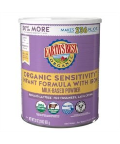 Earth's Best Organic Sensitive Baby Formula for Babies 0-12 Months, Reduced Lactose Powdered Infant Formula with Iron, Omega-3 DHA, and Omega-6 ARA, 32 oz Formula Container