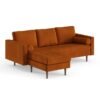 ALWASIT HOME Luxurious Geo Velvet Sectional – L-Shape