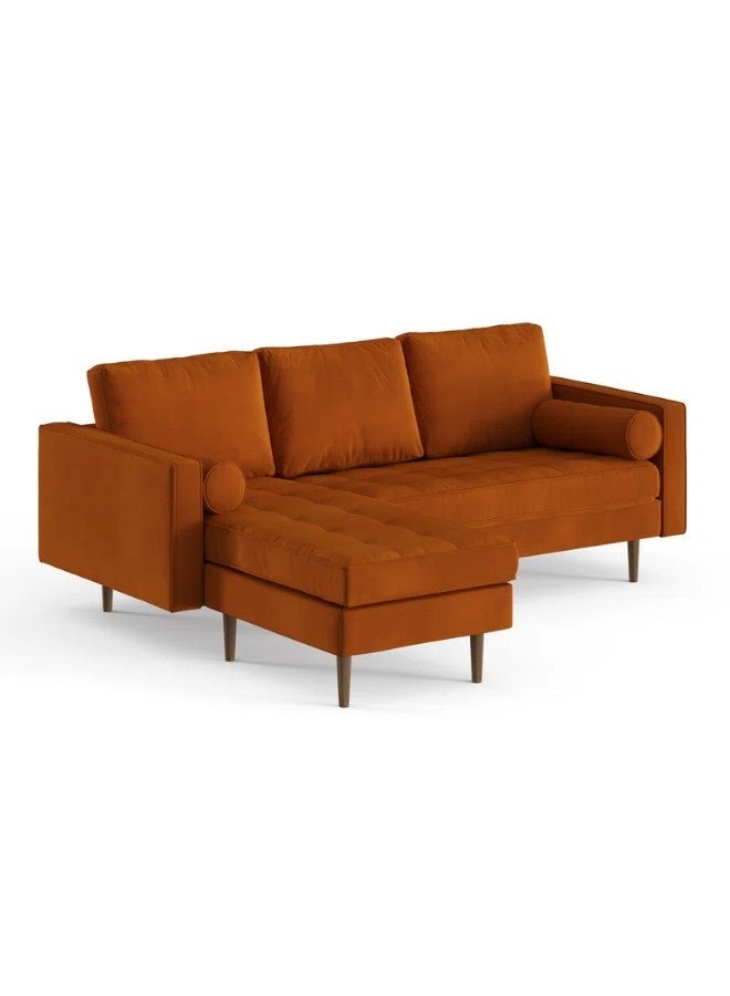 ALWASIT HOME Luxurious Geo Velvet Sectional – L-Shape