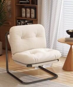 fashionhome Modern Accent Lounge Chair with Metal Frame & Cushioned Seat Comfortable Living Room Chair 64 x 53 x 88 cm