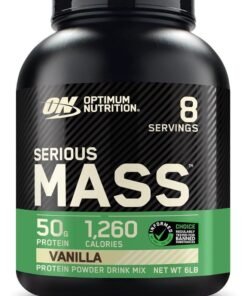 Optimum Nutrition Serious Mass: High Protein Muscle Building & Weight Gainer Protein Powder, Vanilla, 6 Lbs (2.72 KG)