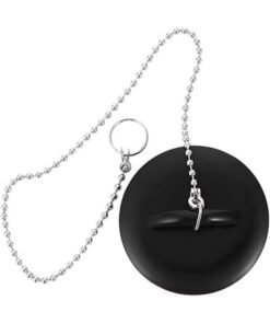 Biella 1.1/2 Inch Tub Stopper Bathroom Sink Drain Plug Silicone Bathtub Drain Stopper With Chains For Kitchen Bathtub Bathroom Sink Drains