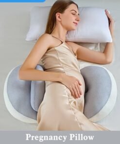 Soft Touch Pregnancy Pillow Portable Adjustable Side Pillow Waist Support Side Sleeping Pillow Tencel Fabric Maternity Back Support Pillow for Pregnant Women Body Pillow Support for Back Belly and Waist (Grey）