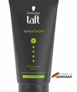 Schwarzkopf German Brand, Hair gel, Schwarzkopf TAFT Marathon Styling Gel – Up to 72 Hours Strong Hold, Water-Resistant, Extreme Endurance for an Energetic Hairstyle,150 Ml.