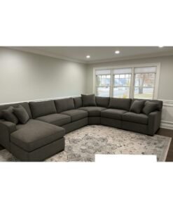 Maharat Al Bahar Brand New U-Shape Dark Gray Sofa – Premium Joot Fabric & Ultra Comfy