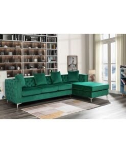 Maharat Al Bahar Regal Modern Luxury Fabric Sofa Set 4 Seater Green 260x190x80 cm