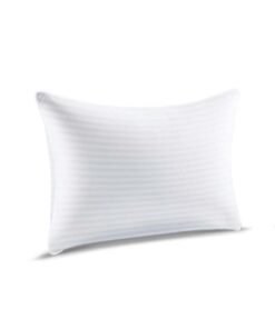 Hotel Linen Klub Luxury Hotel Soft Down Alternative Pillow with Stripe Patterned, 800g Filling, Ultra-Soft & Supportive Cotton White 48x74cm