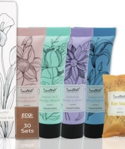 Travelwell Travel Well Hotel Toiletry Kit Bulk - Individually Wrapped Guest Bathroom Essentials - Shampoo Conditioner Set & Travel Toiletries - Soap Bars & Dental Kits - 180-Piece Set, Mint Scent