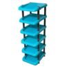 NOVATIC Modern Plastic Square Racks for Cloth, Books, Shoes, Showpiece, Toys | Kids Wardrobe for Clothes | Closet Organizer for Home Office | Corner Rack (Square Blue_6 Shelf)