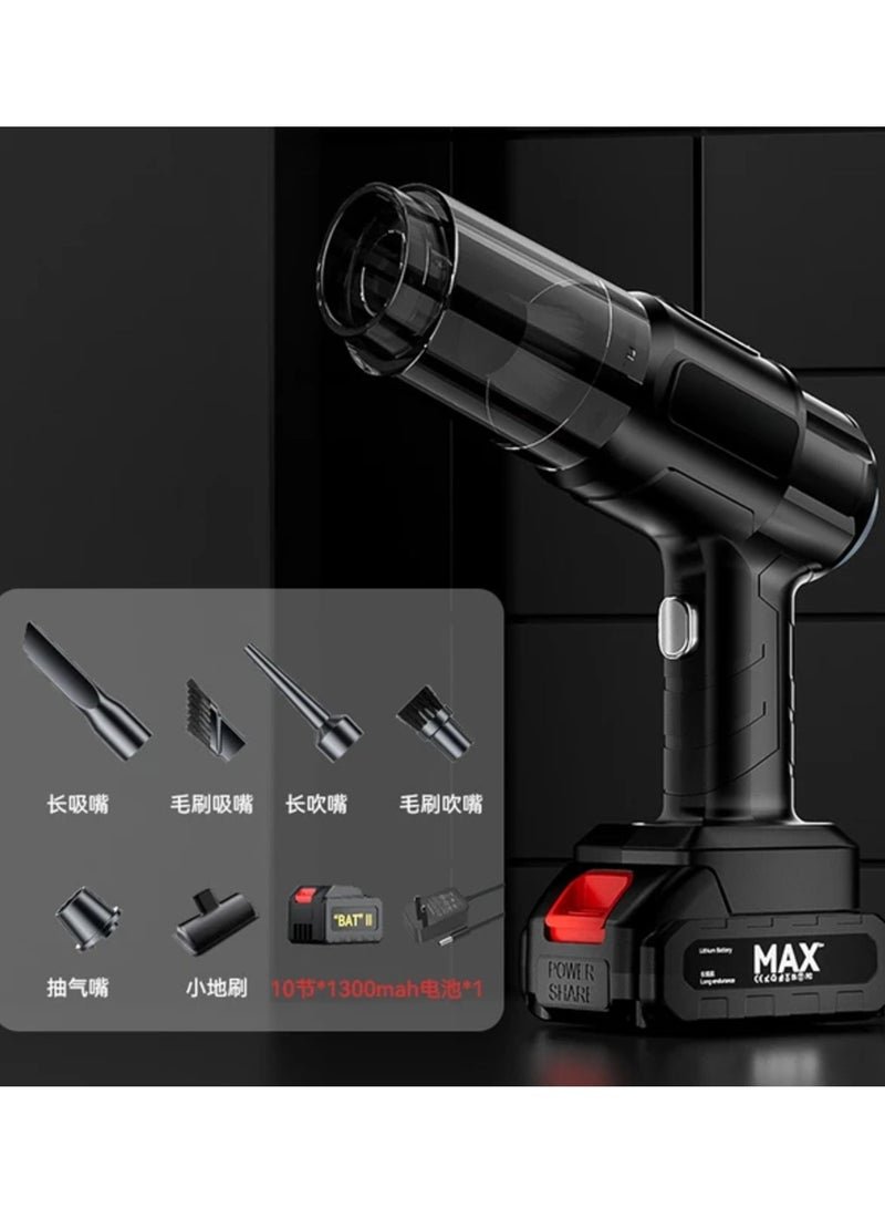 Portable Handheld Car Vacuum Cleaner – Wireless High-Power Lithium Battery with Replaceable Design