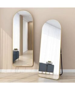 Y&D Full Length Mirror  Arched Aluminum alloy Large Standing Dressing Mirror Hanging Leaning Against Wall Mounted Mirror with Stand for Bedroom Locker Room Living Room