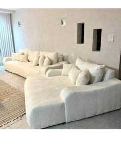 KUSTOMDECO Elysian Super Comfy 3-Seater Sofa with Cinema long Cozy Sofa - Customizable Sectional Sofa for Living Room, Premium Upholstery, L-Shape Design