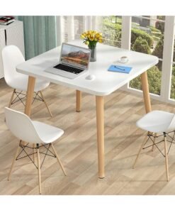 Alternative view of Modern Dining Table Coffee Table Kitchen Table with Solid Wooden Legs for Living Room Kitchen Dining Room Lounging Cafeterias (Square, 80 * 80 * 73CM)