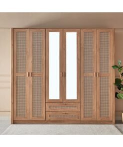 Home Box Java 6-Door Wardrobe With 2 Mirrors 55 x 220 x 240 cm