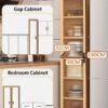 YY-Recheer 6 Layers Kitchen Narrow Cabinet, Bamboo Sideboard Storage Cabinet with Door for Living Room, Cupboard Corner Cabinet for Living Room, Kitchen