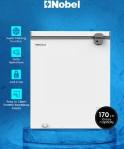 Nobel Chest Freezer 170L Gross/ 137L Net Capacity, High-Efficiency Compressor, Low Noise, Energy Saving, LED Light, Lock And Key 72 W NCF170NI White 150 L 72 W NCF170NI White