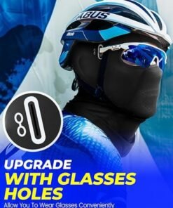 FAYET 2 Pack Cooling Ice Silk Balaclava Face Masks with Glasses Holes for Men & Women, Breathable UV Protection Masks for Summer Motorcycle, Cycling, Work, Ski (Black & Grey) - Image 4