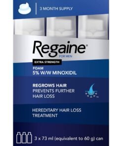 Regaine Men 5% Minoxidil Extra Strength Topical Hair Regrowth Foam 73Ml, Pack Of 3'S