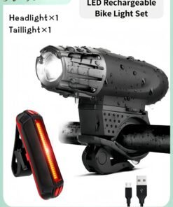 HALAMODO LED Bike Light Set 600lm Headlight & 200lm Taillight USB Rechargeable Bicycle Light with Waterproof IPX5 Ultra-Bright Bicycle Lights for Night Cycling