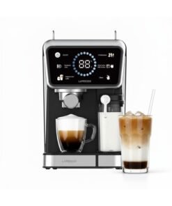 LePRESSO Hot & Cold Brewing Coffee Machine, Espresso Machine with Milk Frother, Self- Cleaning Coffee Maker, 20Bar Latte Maker, Touch Panel, 4 Preset Function, 1350W Espresso Maker, Latte, Cappuccino