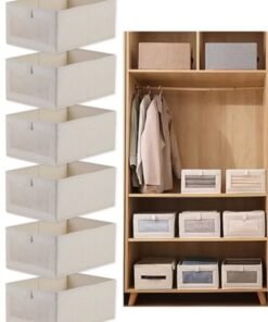 DUNISO 6 Pcs Wardrobe Clothes Organizer,Visible Drawer Organizers，Foldable Closet Organizer Bins，Moisture and Mold Prevention，Sturdy and Durable，for Organizing Clothing Jeans Toys Book Shelves Closet Wardrobe