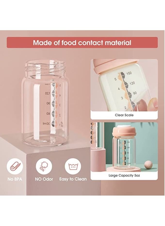 Be a better mom Breastmilk Glass Bottles Storage 3pcs with Leak Proof Lids 150ml Reusable Wide Neck Bottles Best for Breast Milk Collection & Storage Solution BPA Free Fits Most Breast Pumps - Image 4