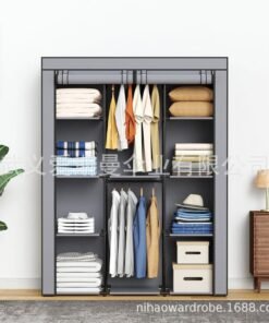 Simple Wardrobe Assembly Wardrobe Household Simple Storage Storage Fashion Steel Frame Modern Cloth Wardrobe