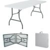 HEXAR Heavy Duty Multipurpose Folding Table Portable Folding Table Picnic Dining table Centerfold Ideal for Crafts Outdoor Events Light and Durable Convenient Carry Handle (L180 x W70 x H74 CM)