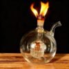 Angmei Premium Heat Resistant Glass Oil Lamp, Glass Vase Bottle Medical Grade High Borosilicate Material for Long lasting Use Glass Vase Transparent (Random Color)