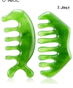 Unique 2 Pieces Jade Combs Massage Stone Hair Comb Guasha Scraping Scalp Comb Facial Massage Tool Multifunctional Handheld Head Tools for Gift