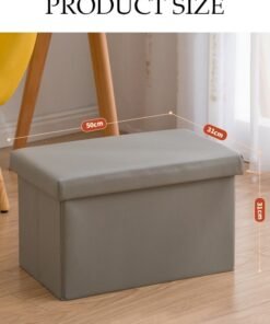Alternative view of DUNISO Leather Folding Storage Ottoman Cuboid Bench Storage Boxes Footrest Stool Stylish Small Ottomans with Foam Padded Seat for Storage and Seating