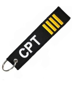 SOLDOUT Double Sided Embroidery Flight Crew Captain Pilot Keychain Keyring For Motorcycles, Cars, Bag, Key Fobs Fashion (CPT)