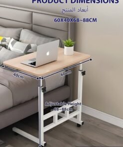 Alternative view of Toshionics Upgraded Metal Base Adjustable Height Multipurpose Laptop Table with Wheels Mobile Computer Desk for Work from Home Study Gaming Portable Overbed Table Sofa Table Bedside Desk Rolling Workstation for Home and Office Use