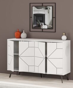 Alternative view of Mourah Home Dune Console  Modern Sideboard With 4 Doors  Storage Cabinet For Living Room Lounge Dining Room Kitchen Hallway  35X77.4X123 Cm White