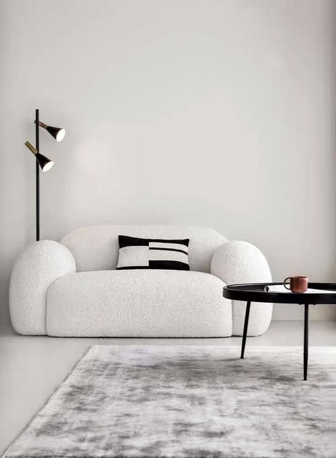 AAF FURNITURE Light Luxury Lazy Puff Sofa with Lamb Fleece Fabric for Family Office Apartments