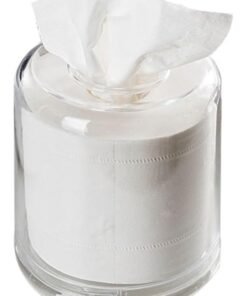 MOMENT Tissue Box Round - Acrylic Round Transparent Tissue Box Holder Case Dispenser For Bathroom Vanity Countertop, Bedroom Dresser, Office Desk Or Night Stand Table