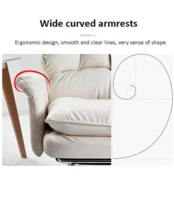 Arabest Ergonomic Office Chair with Footrest Backrest PU Leather, Executive Chair High Back Adjustable Home Desk Chair Swivel Computer Chair Gaming Chair with Lumbar Support 400lbs, White