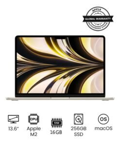 Apple MacBook Air MC7W4 13.6-Inch Display: Apple M2 chip with 8-core CPU and 8-core GPU, 16GB RAM/256GB/ English/Arabic Starlight