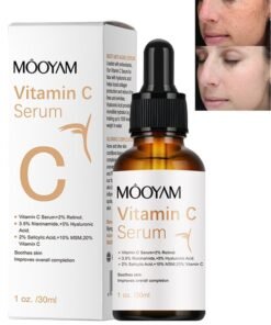 MOOYAM Vitamin C Serum for Face with Hyaluronic Acid Retinol and Salicylic Acid Anti Aging Facial Serum for Wrinkles Dark Spots and Brightening Improves Skin Tone and Texture 30ml