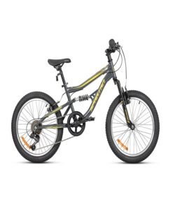 Spartan Mach 2.0 Kids Mountain Bike – 20 Inch Wheel, 7-Speed Shimano Gear, Grey