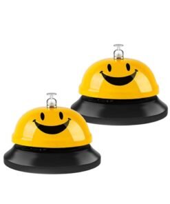 Call Bell Service Bell for Desk, Desk Bell 3.35 Inch Diameter, Call Bells with Metal Anti-Rust Construction, for Hotels, Front Desk Bell for Schools, Dinner, Hotel, Reception Areas, 2 Pack