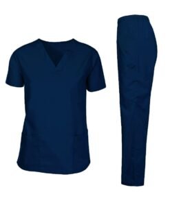 Rannah's Uniform Scrubs Medical Uniform Unisex Top and Pants Navy Blue Nurse Suit Set