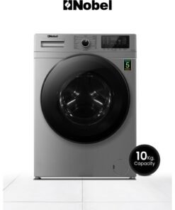 Nobel 10 KG Front Load Washing Machine with 16 Programs, Stainless Steel Drum, Inverter BLDC Motor, 1200 RPM Spin Speed, 64 Ltrs Drum Volume, 90°C Max Water Temperature, Child Lock, Heat Shrink Packaging 10 kg NWM1000FSI​ Silver