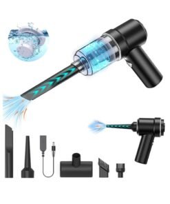MODERN HOME Car Vacuum Cleaner Cordless, Portable Handheld Vacuum Air Duster, 9000PA/120W Powerful Suction, Suction And Blow 2 In 1, With LED Light For Car/Home/Office/Pet, USB Rechargeable