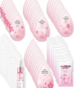 Etuanxi 60 Mini Travel Skincare Products, Mini Travel Items Including Face Wash, Serum, Toner, Lotion, Moisturizing Cream, Sakura Mud Mask, Face Skin Care Routine Kit Organic Skin Care Set